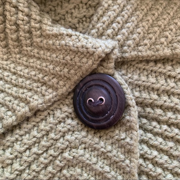 JM Collection Sage Green Wide Collar Cable Knit Sweater/Cardigan, M - Picture 5 of 7